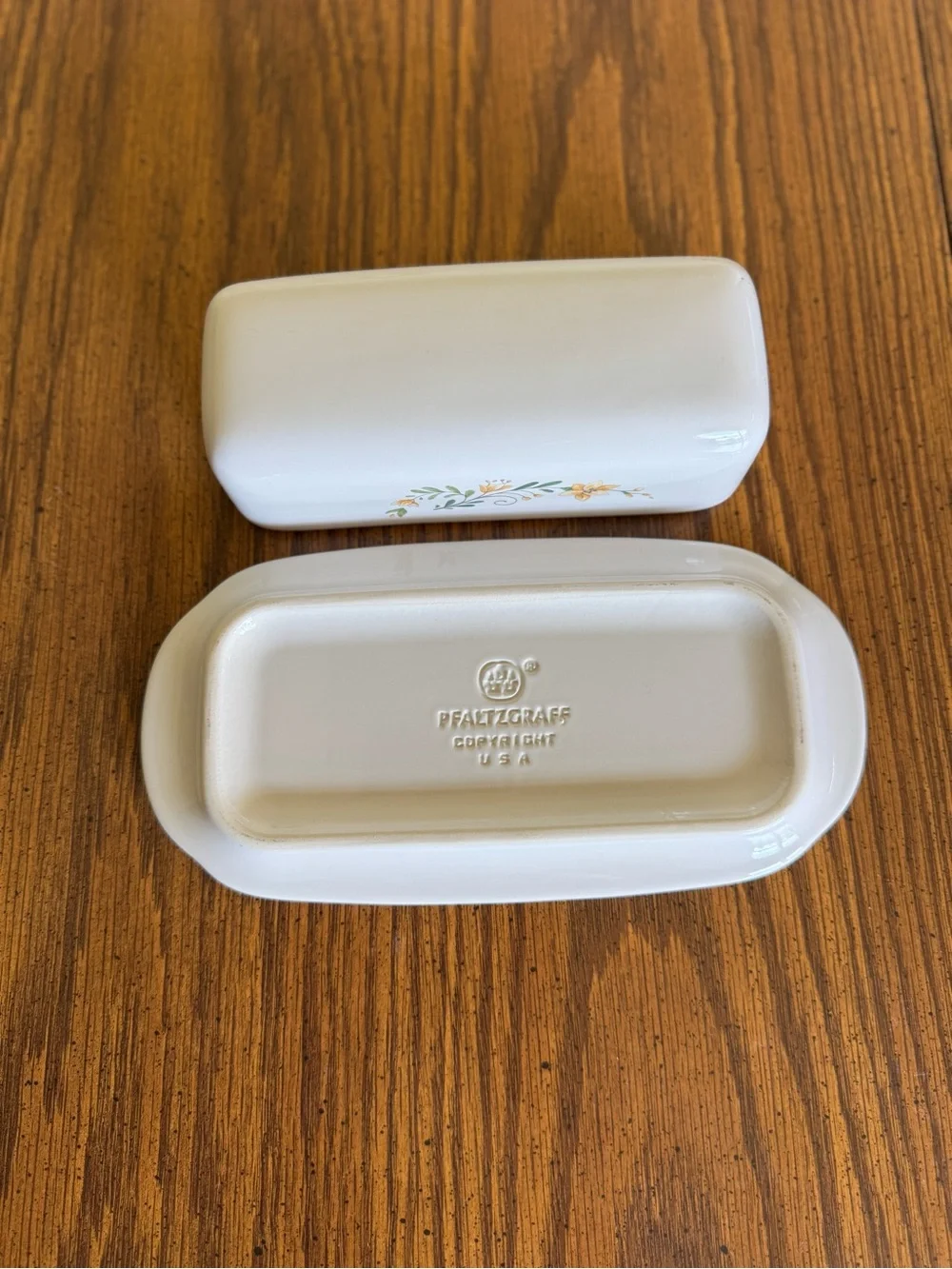 Vintage Meadow Lane Blue Floral Butter Dish | Pfaltzgraff